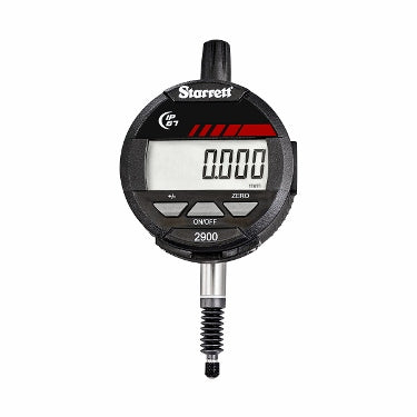 Starrett 2900-1 Electronic Indicator Digital Indicator, IP67 Protection, SPC Output, .5"/12mm Range, .00005"/0.001mm Res., 3/8" Stem