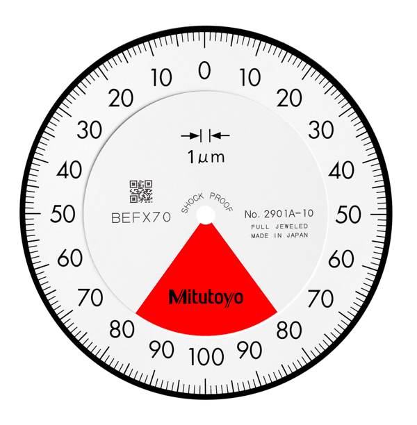 Dial Gauge, Lug Back, ISO Type One Revolution, Jewelled Bearing, Shockproof, 0,16mm, 0,001mm 2901F