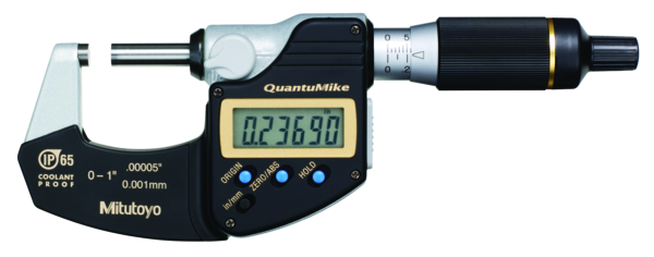 Mitutoyo Digital Micrometer QuantuMike IP65 Inch/Metric, 0-25mm/0-1" No Output 293-185-30