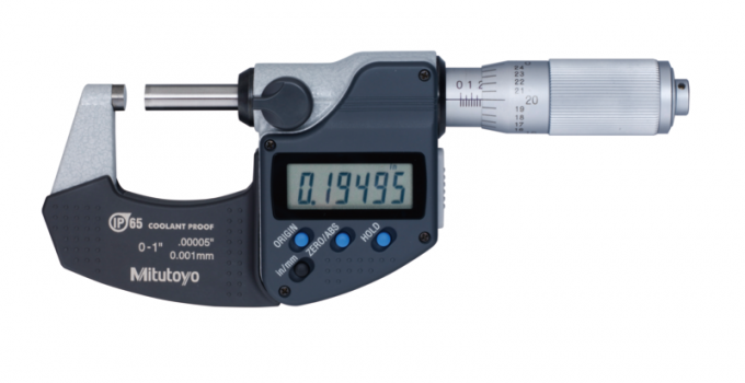 Digital Micrometer IP65, Inch/Metric 0-1", with Output Item number: 293-335-30 Friction Thimble