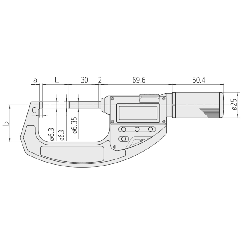 Digital Absolute Micrometer QuickMike Inch/Metric, 50-80mm/2-3.2" 293-678-20