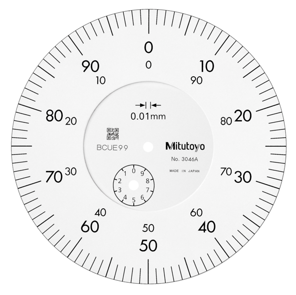 Dial Gauge, Lug Back, ISO Type 10mm, 0,01mm 3046F Scale ±0-100