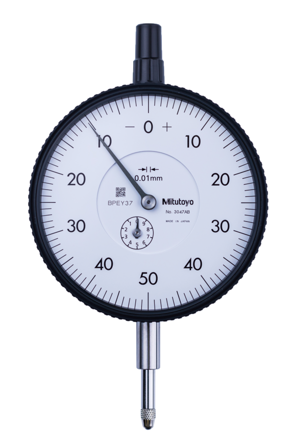 Dial Gauge, Flat Back, ISO Type 10mm, 0,01mm 3047AB