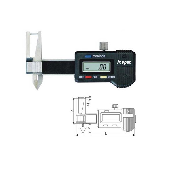 INSPEC 315-241 MINI DIGITAL THICKNESS GAUGE 0-25MM X.01MM