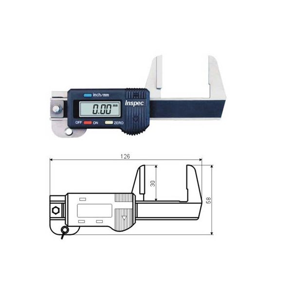 INSPEC 315-401 DIGITAL THICKNESS GAUGE 0-30MM X.01MM