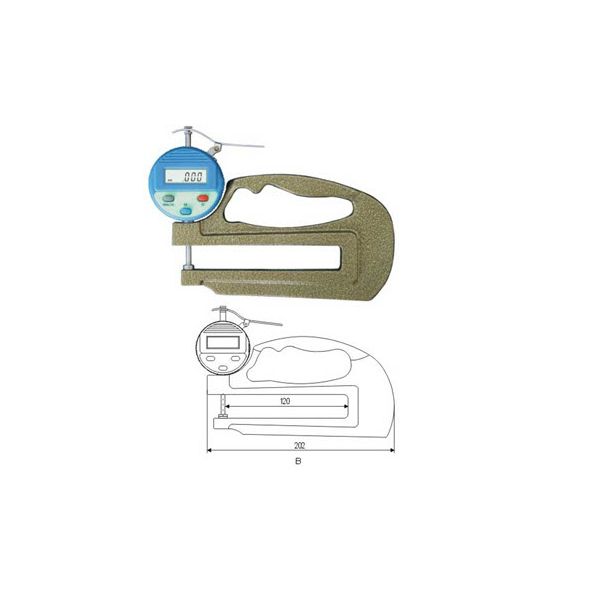 INSPEC 316-151 DIGITAL THICKNESS GAUGE 0-10MM X.01MM X 100mm Throat depth