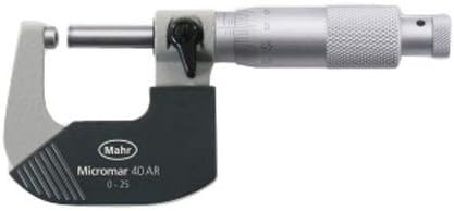 Mahr 4134250 Mechanical Micrometers 40AR Spherical Anvil , Range 0-25mm x .01mm Accuracy .004mm