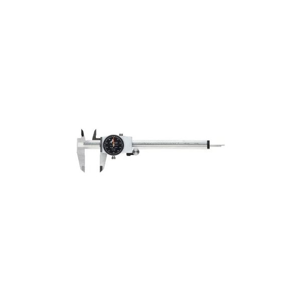 Etalon Brown & Sharpe 075116550 Dial Caliper, Stainless Steel, Black Face, 0-6" Range, +/-0.001" Accuracy, 0.1" Resolution, Meets DIN 862 Specifications