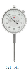 INSPEC 321-141 50mm .01mm Plunger Type Dial Indicator, 80 mm face range 50mm