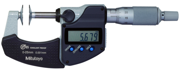 Digital Disc Micrometer IP65 50-75mm, Disk=20mm 323-252-30