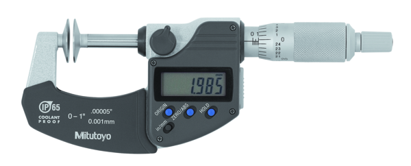 Digital Disc Micrometer IP65 Inch/Metric, 0-1", Disk=20mm 323-350-30