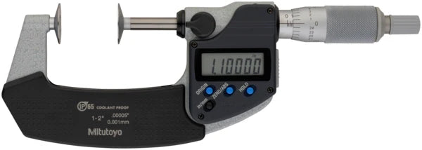 Digital Disc Micrometer IP65 Inch/Metric, 1-2", Disk=20mm 323-351-30
