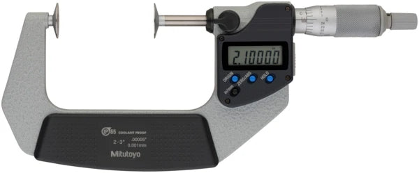 Digital Disc Micrometer IP65 Inch/Metric, 2-3", Disk=20mm 323-352-30