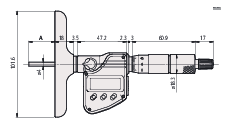 Digital Depth Micrometer 0-150mm (0-6") 4" Base 329-350-30