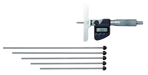 Digital Depth Micrometer 0-150mm, incl. 6 Rods 329-250-30