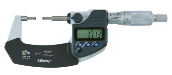 Digital Spline Micrometer IP65 Inch/Metric, 0-1", 3mm Measuring Face 331-351-30