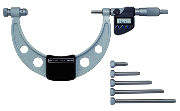 Digital Micrometer Interchangeable Anvil Inch/Metric,300-450mm(12-18"), incl. 6 Anvils 340-720