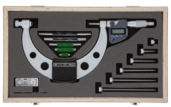 Digital Micrometer Interchangeable Anvil Inch/Metric, 0-150mm(0-6"), IP65, incl. 6 Anvils 340-351-30