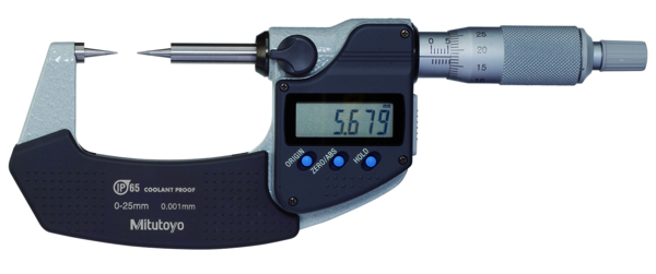 Digital Point Micrometer IP65 0-25mm, 15° Tip 342-251-30