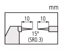 Point Micrometer with Carbide Tip 0-25mm, 15° Tip 112-165