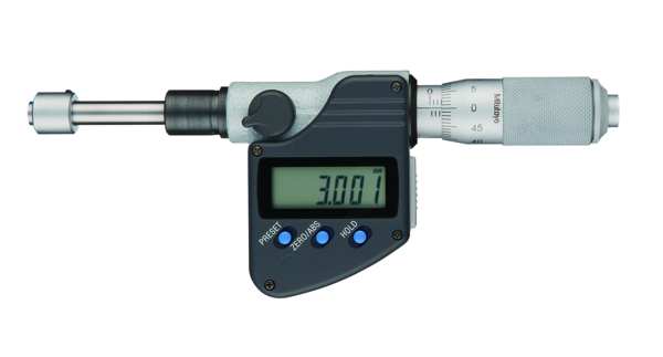 Digital Micrometer Head, Non Rot., 0-1", Flat Spindle, 0,5" Plain Stem IP65 350-361-30