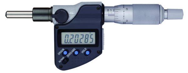 Mitutoyo Digital Micrometer Head, IP65, 0-1", SR4 Spindle, 0,5" Plain Stem 350-383-30