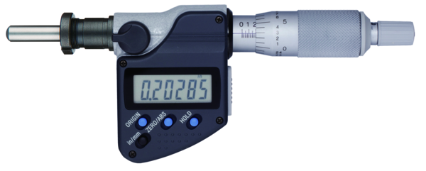 Mitutoyo Digital Micrometer Head, IP65, 0-1", SR4 Spindle, Clamp Nut, 0,5" Stem 350-384-30