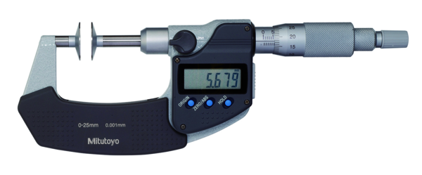 Digital Disc Micrometer 0-25mm, Non-Rotating Spindle, Disk=20mm 369-250-30