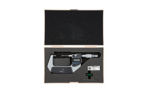 Mitutoyo Digital Disc Micrometer Inch/Metric, 1-2", Non-Rotating Spindle, Disk=20mm 369-351-30 Flat Anvils no Central Recess