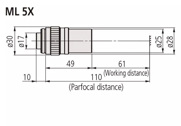 375-034-1 ML Objective Lens 5X