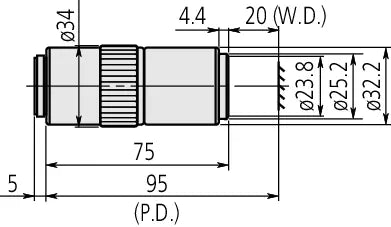 378-804-3 M Plan Apo 20X Objective for bright-field observation in visible range