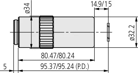 378-820-8 LCD Plan Apo NUV 50X(t0.7) Objective for bright-field observation in near ultraviolett range with cover glass compensation