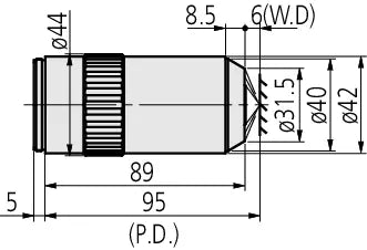 378-836-7 BD Plan Apo 100X Objective for bright/dark-field observation in visible range