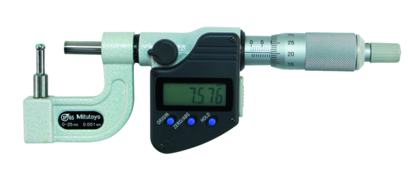 Digital Tube Micrometer, IP65 Spherical Anvil Flat Spindle, 0-25mm 395-263-30