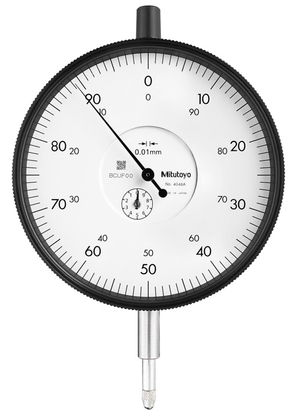 Dial Gauge, Flat Back, ISO Type 10mm, 0,01mm 4046AB