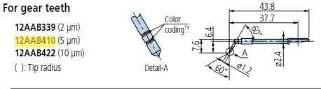 Gear tooth stylus - R5µm; 60° for Surftest; Formtracer SV-C 12AAB410