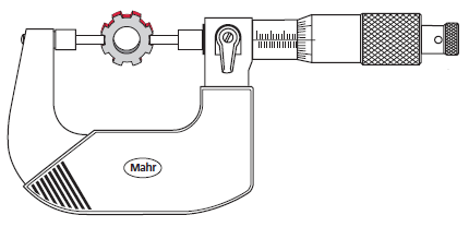 Mahr 4134101 Mechanical Spline Micrometers 40AB Microbar With Reduced measuring faces Range 25-50mm x .01mm, Accuracy .004mm