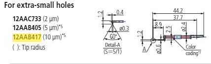 Extra small hole stylus - R10µm; 90° for Surftest; Formtracer SV-C 12AAB417