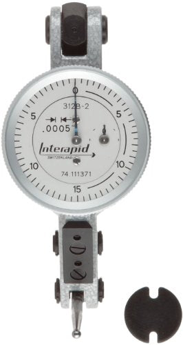 074111371 Lever Dial Indicator Horizontal Type, Graduation 0.0005", Range 0.060", Scale 0-15-0, Stylus Length 0.65", Bezel Diameter 1.1/5"