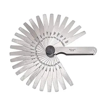 Starrett Tempered Steel English Thickness Gage with Easily Removed Leaves - Ideal for Carpenters and Home Improvement - 26 Number of Leaves, 1/2"-1/4"x3"-1/32" Size of Leaves - 66T