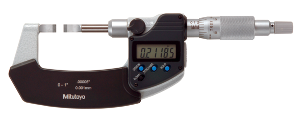 Digital Blade Micrometer, Blade=0,75mm Carbide-Tipped, Inch/Metric, 0-1" 422-370-30