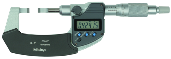 Digital Blade Micrometer, Blade=0,4mm Carbide-Tipped, Inch/Metric, 0-1" 422-371-30