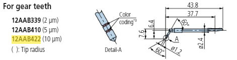 Gear tooth stylus - R10µm; 60° for Surftest; Formtracer SV-C 12AAB422