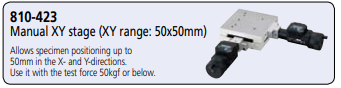 Mitutoyo Manual XY stage w. digital micrometers 50x50mm HM-200 and HV-100 Series 810-423