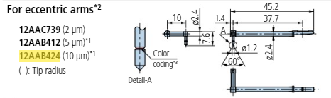 Eccentric stylus - R10µm; 90° for Surftest; Formtracer SV-C 12AAB424