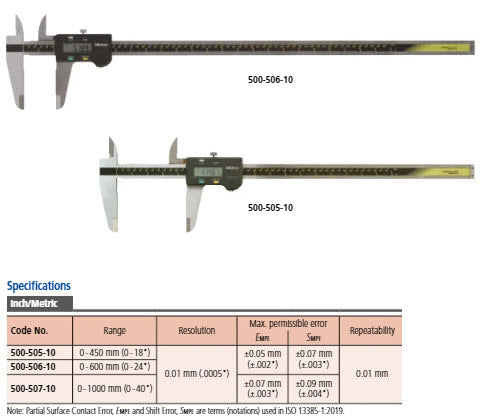 Digital ABSOLUTE AOS Calipers 0-1000mm (0-40") With Output 500-507-10