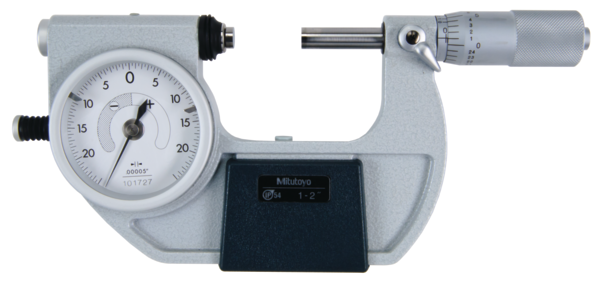 Mitutoyo Indicating Micrometer with Button Left 510-132 Range 1-2"