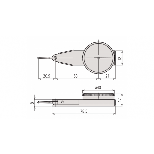 Mitutoyo Series 513-284GT Metric Parallel models, Accuracy: .008mm, Graduation: 0.01mm, Range: 0.8mm, Reading: 0-40-0