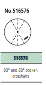 516576 Reticle Broken Cross hair and 60° Angle