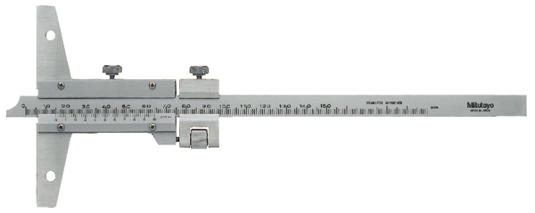 Vernier Depth Gauge 527-105 0-1000mm, 0,02mm, Fine adjustment